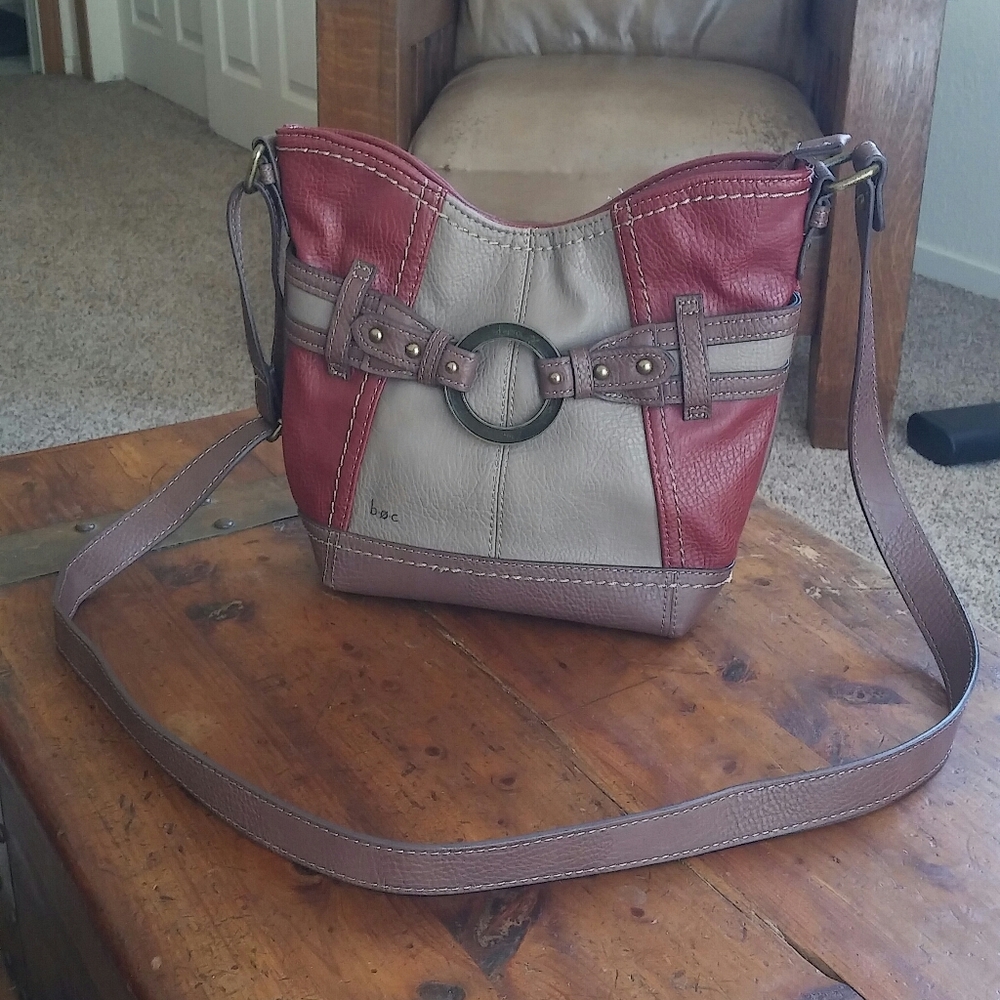 EUC Burgundy, grey, and brown BOC Crossbody
